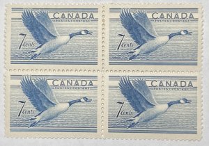 CANADA 1952 #320 Wildlife (Canada Goose) - Block of 4 MNH