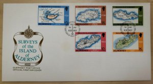 ALDERNEY - 1989 SURVEYS OF THE ISLAND OF ALDERNEY  FIRST DAY COVER - LOT OF 10