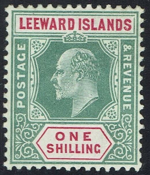 LEEWARD ISLANDS 1905 KEVII 1/- WMK MULTI CROWN CA