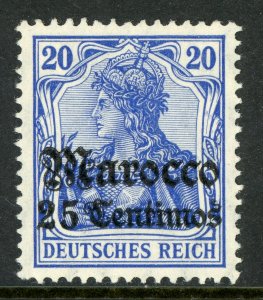 Morocco 1905 Germany  25¢/25 pfg Blue Sc #36 Watermarked MNH F634