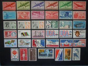 1946-1976 #C25/CE2 Nice Airmail Collection 58 Stamp Lot All MNH OG F/VF