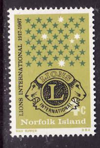 Norfolk Is.-Sc#114-Unused NH set-Lion's International-1967-