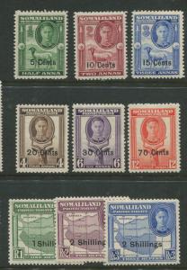 Somaliland Prot.-Scott 116-126 - Surcharge -1951 - MLH-Short Set of 9 stamps
