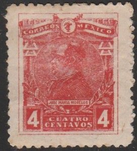 MEXICO 509, 4¢ MORELOS, MINT, NH. F-VF.