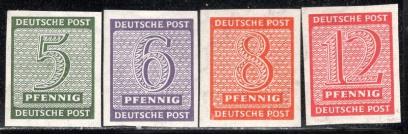 DDR under russian occupation Scott # 14N3a - 14N7a, mint nh