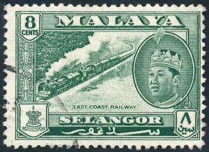 Malaya Selangor 1962 8c Myrtle-Green SG133 Used 1