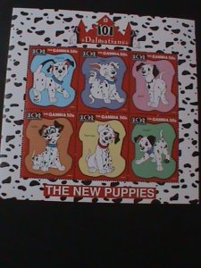 ​GAMBIA-1997-DISNEY CARTOON- MOVIE101 DALMATIANS-NEW PUPPIES-MNH SHEET VF