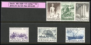 Netherlands Stamps # B208-13 MLH VF Scott Value $40.00