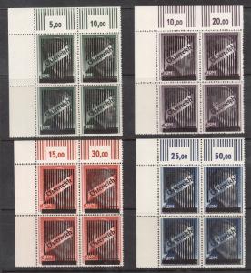 Austria #424 - #427v VF/NH Corner Blocks