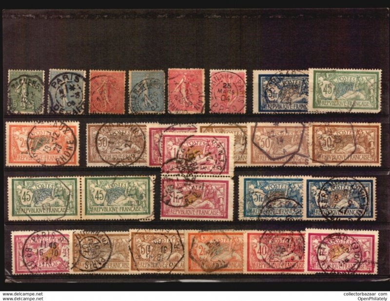 France Marcophily selected +150 obliteration Ambulant Jour de l'An Journaux P...