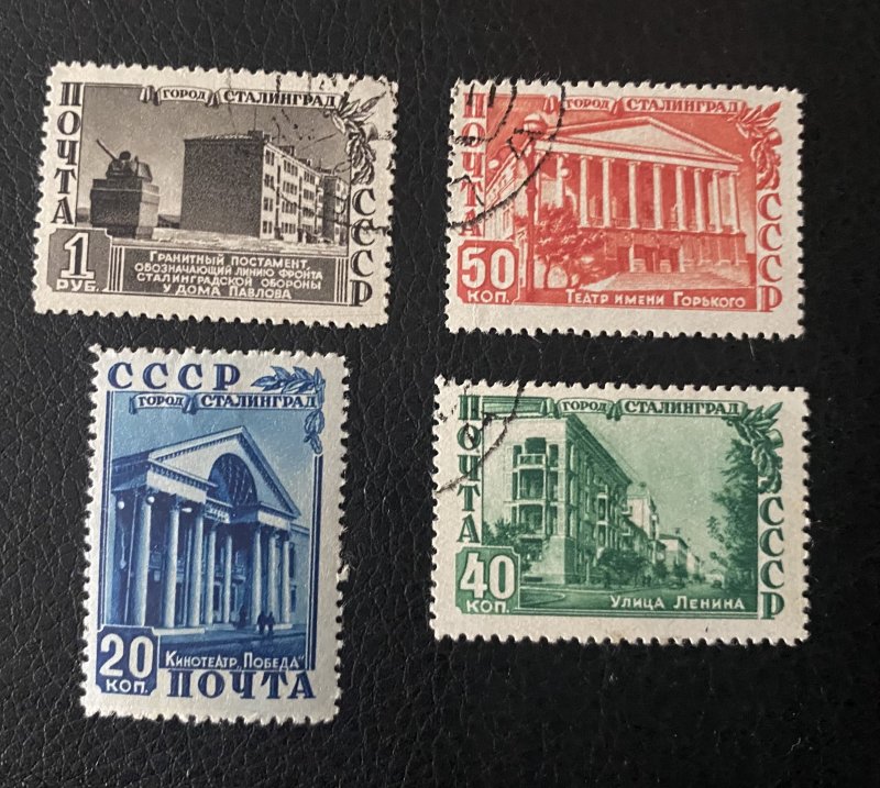 RUSSIA  1950,SC# 1477-80,USED-MH,STALINGRAD RESTORATION.