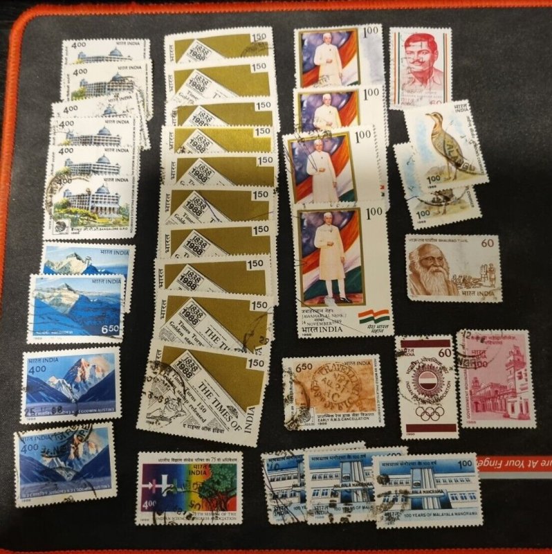 India 7 Photos Huge Lot Of Stamps 1960s'-1990s'. #655