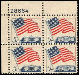 US #1208a U.S. FLAG MNH UL PLATE BLOCK #28664