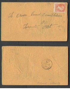 Canada-cover #1081 - 3c Small Queen-Victoria cnty-Kinmount,CW single broken cir