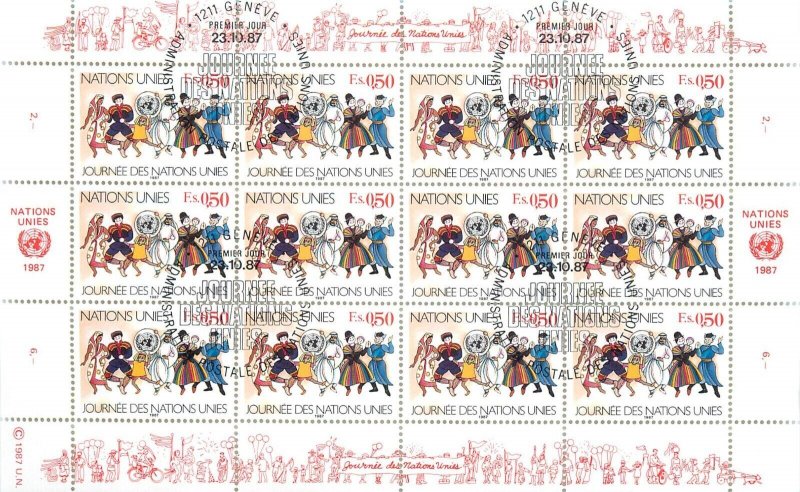 12. United Nations Geneva 1987 The Day of UN Block of 12
