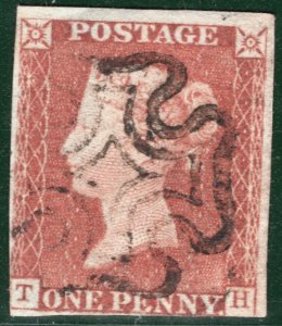 GB QV 1841 PENNY RED SG.8 1d Plate 16 (TH) *STATE 1* Spec BS5 MX Cat £75 REDB135