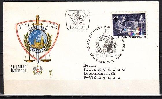 Austria, Scott cat. 955. Interpol, Police issue. First day cover.