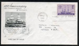 US #923 Steam Ship FDC Art Craft Cachet Addr B186