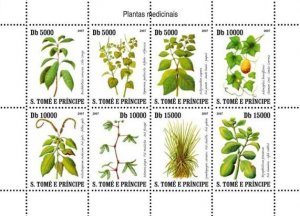 SAO TOME - 2007 - Medicinal Plants - Perf 8v Sheet - Mint Never Hinged