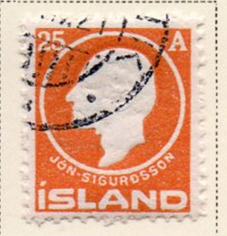 Iceland Sc 91 1911 25 aur Sigurdsson stamp used