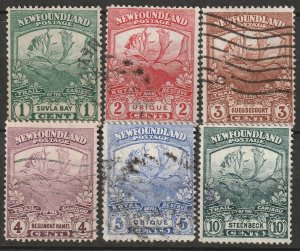 Newfoundland 1919 Sc 115-9,122 partial set used