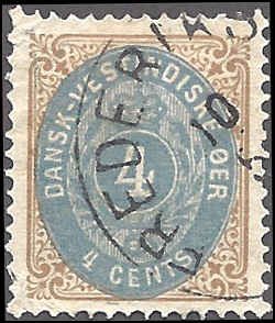 Danish West Indies 7 Used... SCV $19.00... VF/XF