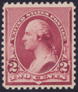 US 219D 2c 1890 Small Bank Note George Washington lake F-VF NH PSAG cert