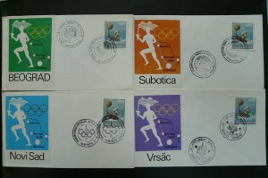 olympic games Munchen Munich 1972 set of 4 FDC Yugoslavia