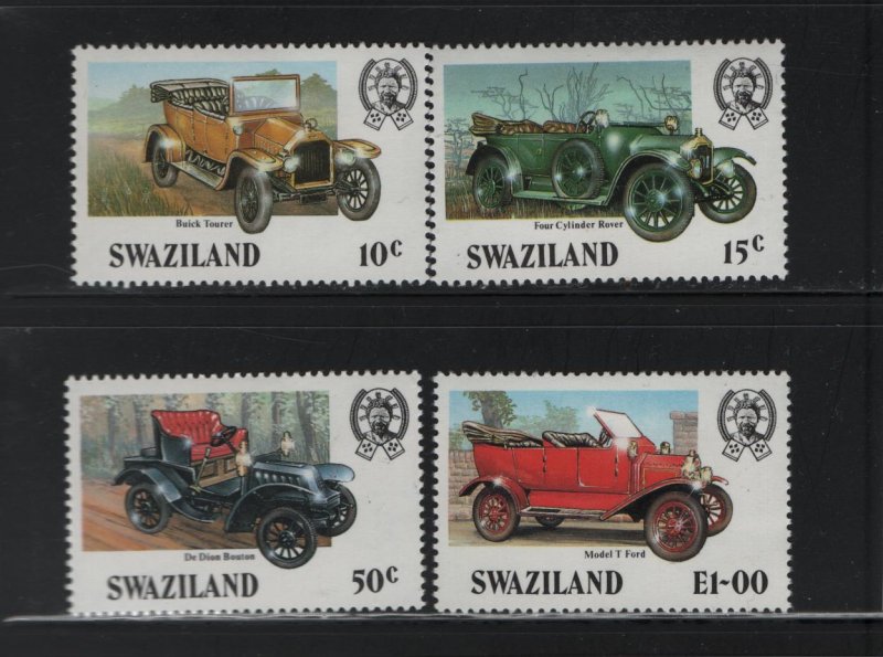 SWAZILAND 481-484 (4) Set, Hinged, 1985 Classic Automobiles