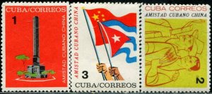 CUBA Sc# 832-834  DIPLOMATIC RELATIONS w/ P.R. OF CHINA  Cpl set of 3  1964 MNH