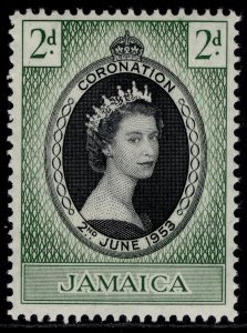 JAMAICA QEII SG153, 2d black & deep yellow-green, NH MINT.