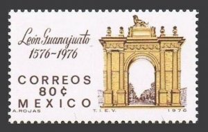 Mexico 1145 three stamps, MNH. Mi 1524. Leon, Guanajuato, 400th Ann. 1976. Arch.