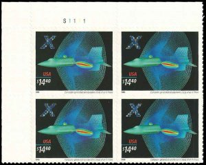 PCBstamps   US #4019 PB $57.60(4x$14.40)X-Planes, MNH, (1)