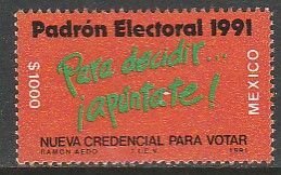 MEXICO 1685, VOTERS REGISTRATION. MINT, NH. VF.