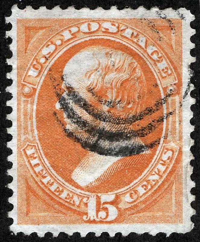 US Sc 152 Bright Orange 15¢ NBNCo. Printing Target Cancel