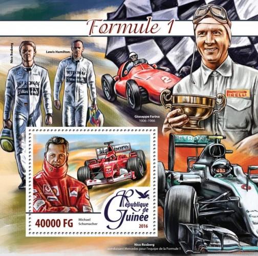 GUINEA - 2016 - Formula 1 Motor Racing - Perf S/Sheet - MNH