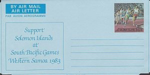 SOLOMON IS 25c aerogramme - 1983 S Pacfic Games W Samoa - unused............K817