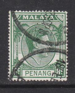 Malaya Penang 1949 Sc 10 KGVI 8c green Used