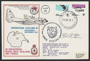 NEW ZEALAND ROSS DEPENDENCY 1974 signed flight cover ex Scott Base.........H726