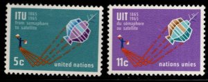 United Nations UN Scott 141-142 Satellite Stamp set MH*