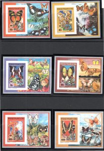 Congo 1991 MNH Sc 869-74 IMPERFORATE DELUXE SOUVENIR SHEETS