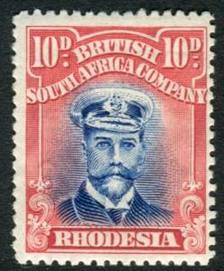 RHODESIA-1923 10d Bright Ultramarine & Carmine Red lightly mounted mint Sg 316