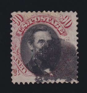 US Stamp Scott #122 90c Lincoln Used Catalog Value $2,000.00
