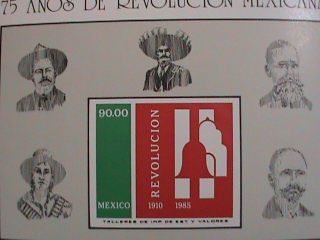 MEXICO STAMP-1985-SC#1419- 75TH ANNIV: MEXICO REVOLUTION- IMPERF:-MINT-NH SHEET