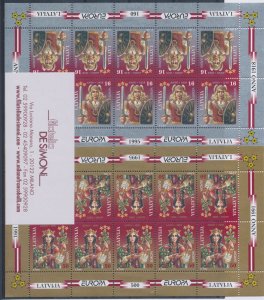 1995 EUROPE CEPT Latvia 2 Minifheets Peace and Freedom MNH**