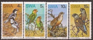 South West Africa - 1974 Rare Birds - 4 Stamp Set MNH - Scott #363-6