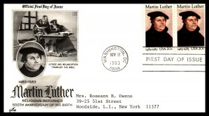 US 2065 Martin Luther Artcraft Typed FDC