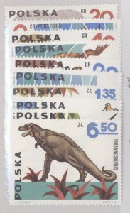 Poland, Scott #1307-46, MNH, Dinosaurs, set