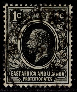 EAST AFRICA and UGANDA GV SG44, 1c black, FINE USED. CDS