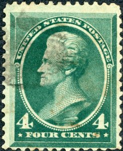 #211 – 1883 4c Jackson, blue green. Used.